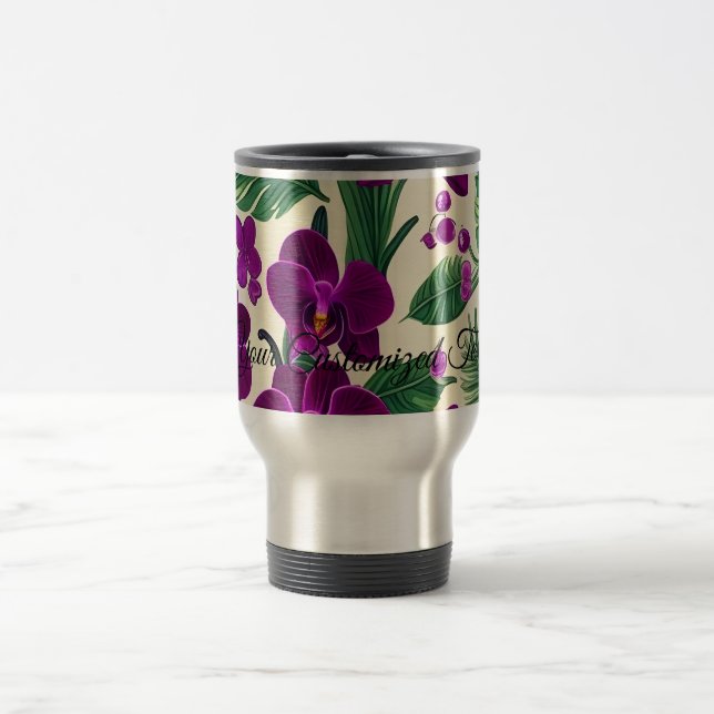 Let Orchid Flowers Blossom in Your Life Travel Mug (Center)
