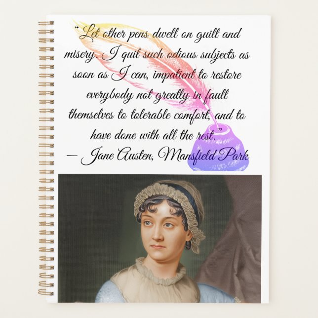 “Let other pens dwell on" Jane Austen quote Planner (Front)