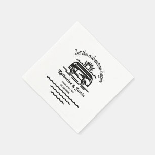 let our adventure begin rustic wedding napkin