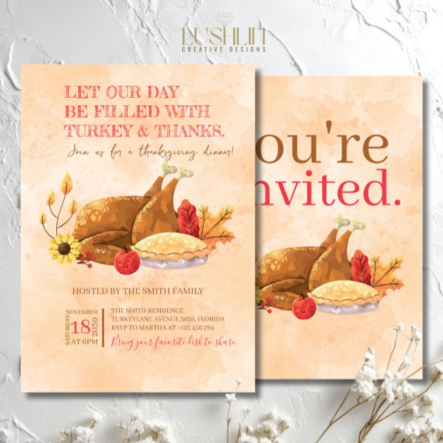 Let Our Day Be Filled with Turkey and Thanks Invitation (Creator Uploaded)