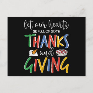 Let Our Heart Be Full Of Both Thanks And Giving Postcard