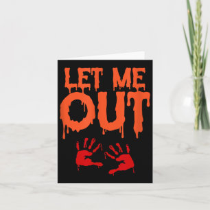 Let Out Funny Pregnant Halloween Costume Baby Card