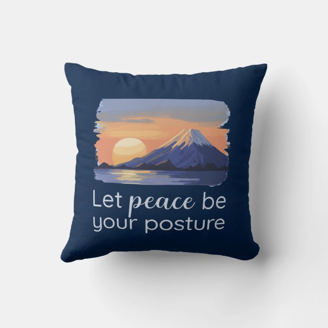 Let Peace Be Your Posture Sunset Mountain Home Dec Cushion (Back)