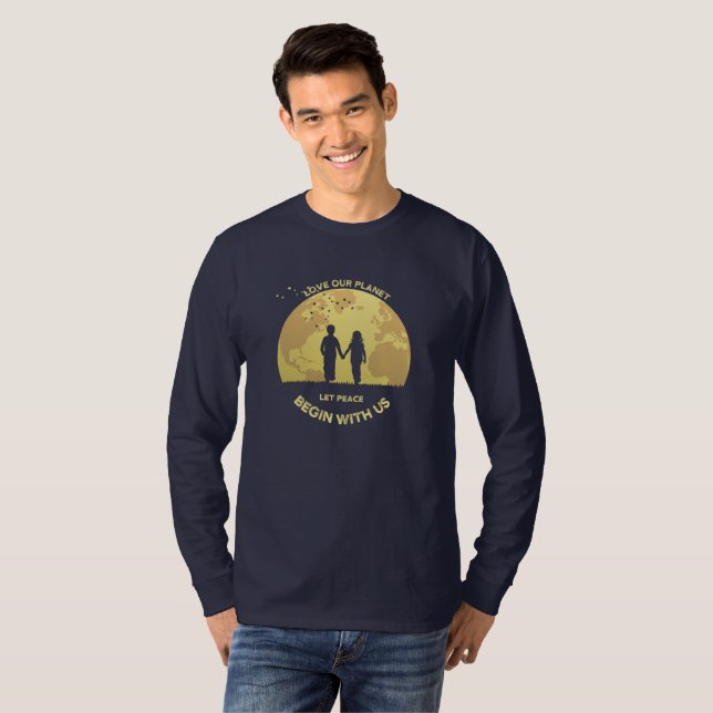 Let Peace Begin with Us | Men's Long Sleeve T-Shirt (Front Full)