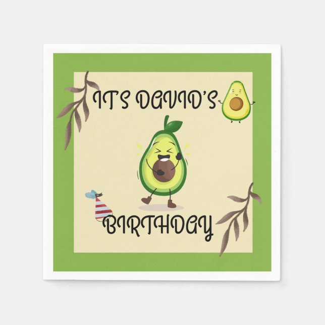 "Let’s Avo-Celebrate! Birthday Bash" Napkin (Front)