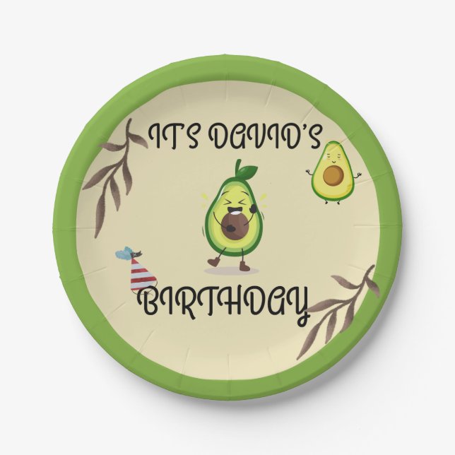 "Let’s Avo-Celebrate! Birthday Bash" Plate (Front)