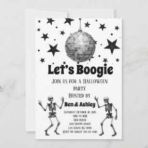 Let’s Boogie Dance Disco Ball Halloween Party Invitation
