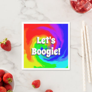 Let’s Boogie! Vibrant Heat Wave Swirl Birthday Napkin