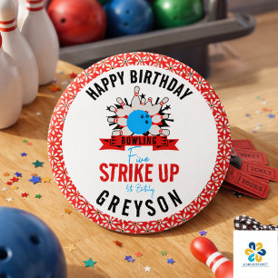 Let’s Bowl! Fun Kids 5th Birthday Party Bowling 7.5 Cm Round Badge