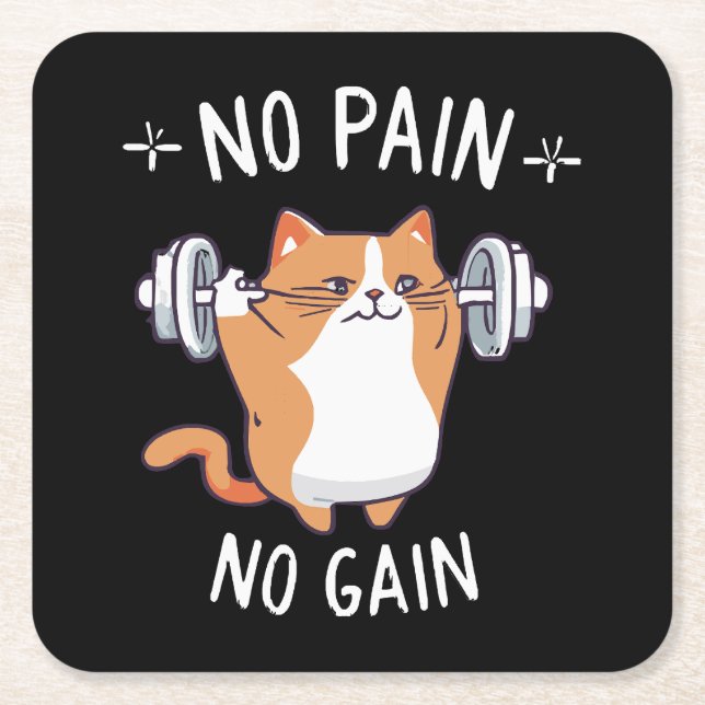 Let s Build Some Muscle! Gym Time! Square Paper Coaster (Front)