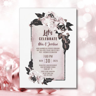 Let’s Celebrate Dusty Rose Floral Elopement Invitation