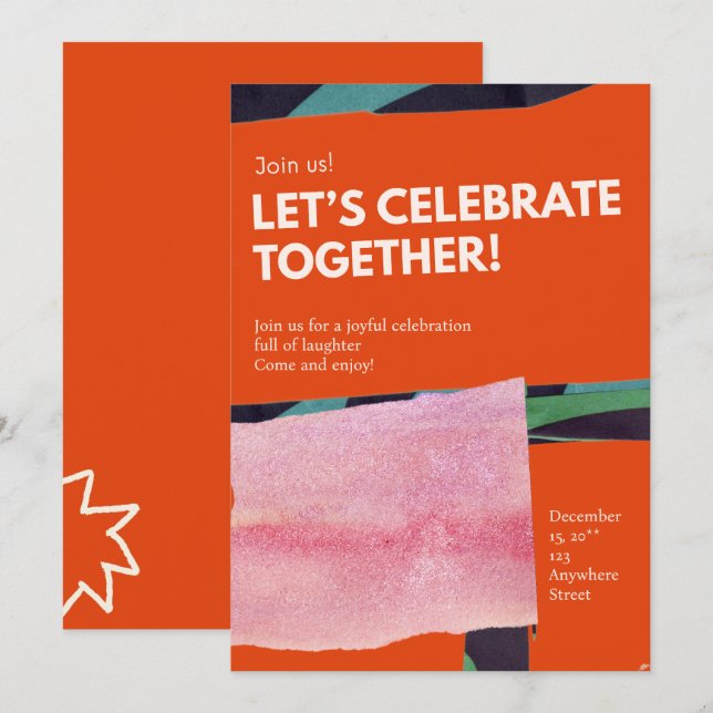 Let’s Celebrate Together custom Invitation (Front/Back)