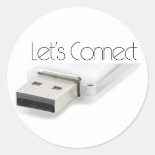 Let’s connect USB Classic Round Sticker
