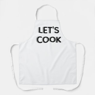 “Let’s Cook” White Apron – Motivational Chef Quot
