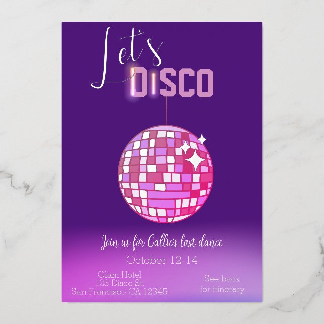 Let’s Disco Neon Bachelorette  (Front)
