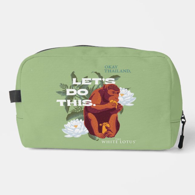 "Let’s Do This" Monkey - The White Lotus Dopp Kit (Front)