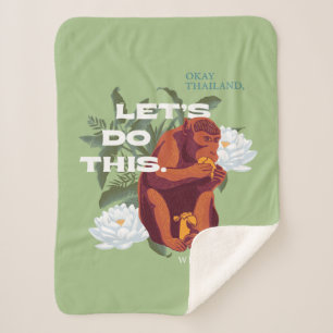 "Let’s Do This" Monkey - The White Lotus Sherpa Blanket