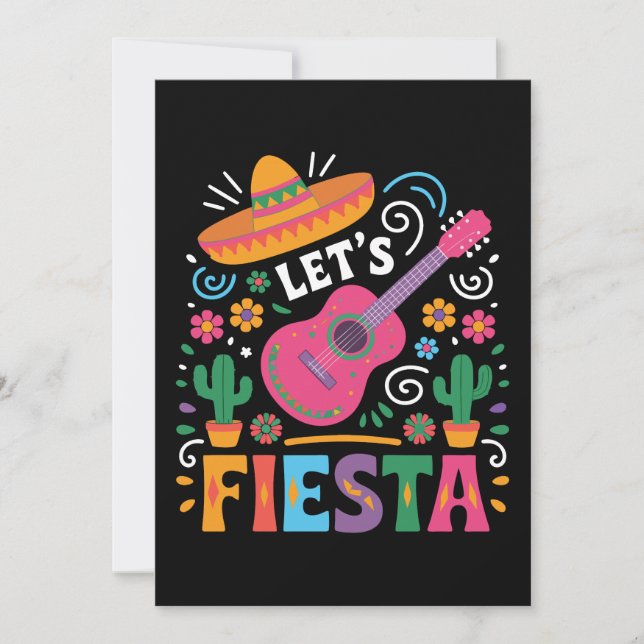 Let’s Fiesta – Bright Mexican Party Style Invitation (Front)