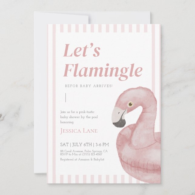 Let’s Flamingle Baby Shower Invitation (Front)