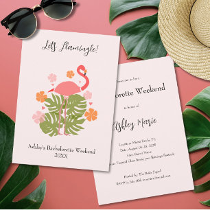 Let’s Flamingle Pink Flamingo Bachelorette Weekend Invitation