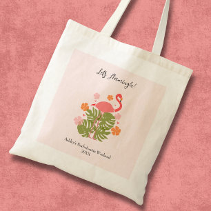 Let’s Flamingle Pink Flamingo Bachelorette Weekend Tote Bag