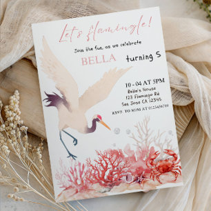 Let’s Flamingle! Pink Flamingo Girl Birthday Party Invitation