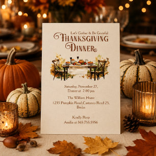 Let’s Gather & Be Grateful – Thanksgiving Dinner Invitation