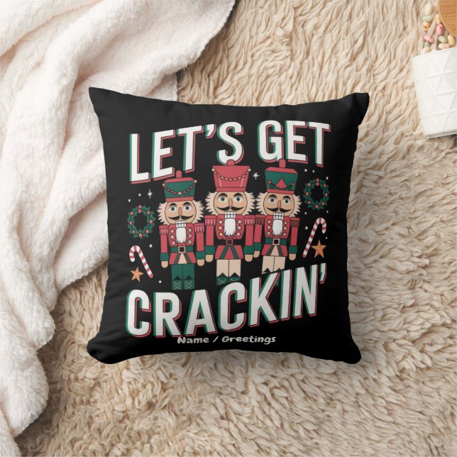 Let’s Get Crackin’ This Christmas Funny Retro Nut Cushion (Blanket)