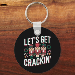 Let’s Get Crackin’ This Christmas Funny Retro Nut Key Ring