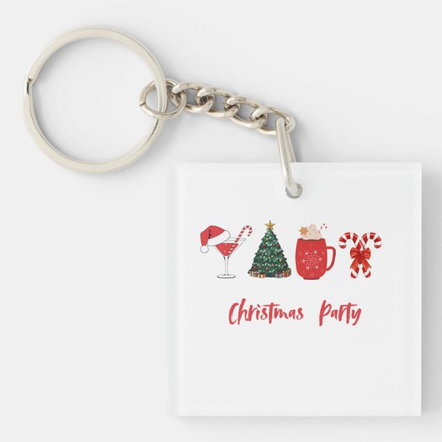 Let’s Get Jolly – Funny Christmas Party Key Ring (Front)