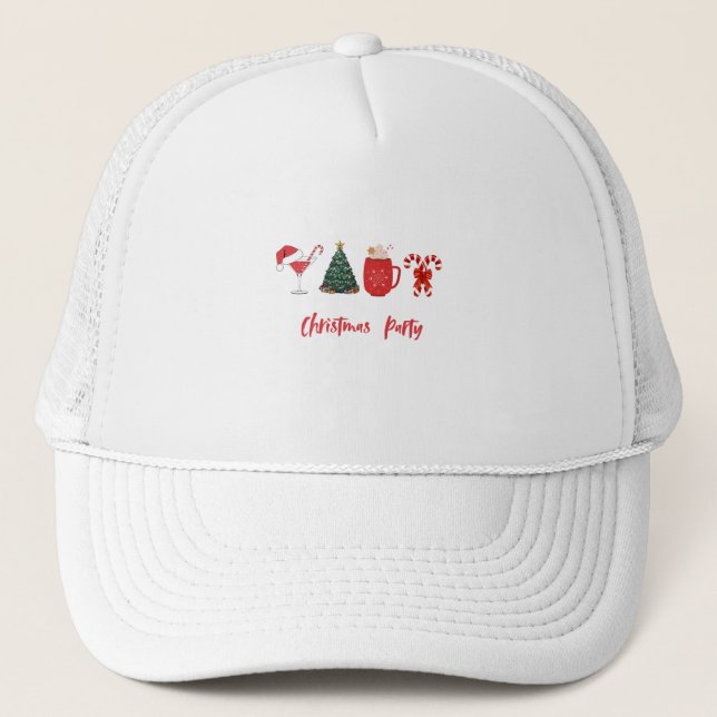 Let’s Get Jolly – Funny Christmas Party Trucker Hat (Front)