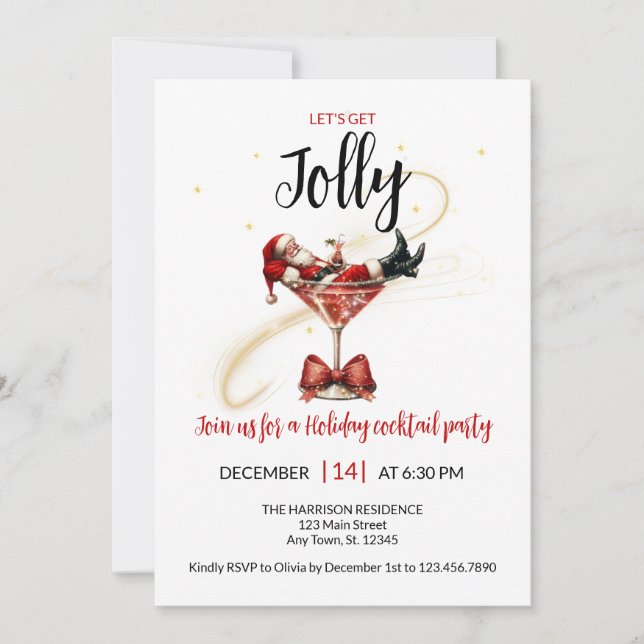 Let’s Get Jolly Holiday Party Invitation (Front)