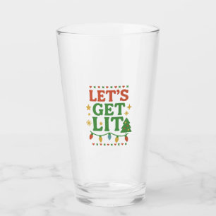 Let’s Get Lit Christmas Party Shirt • Retro Xmas L Glass