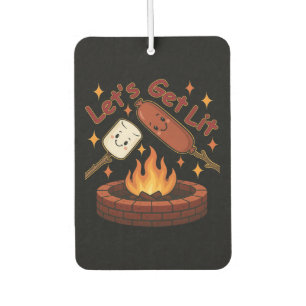 Let’s Get Lit Firepit – Cute Marshmallow & Hot Dog Car Air Freshener