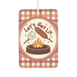 Let’s Get Lit Firepit – Cute Marshmallow & Hot Dog Car Air Freshener