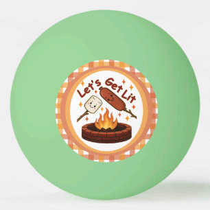Let’s Get Lit Firepit – Cute Marshmallow & Hot Dog Ping Pong Ball