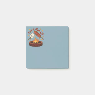 Let’s Get Lit Firepit – Cute Marshmallow & Hot Dog Post-it Notes