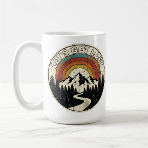 Let’s Get Lost Retro Mountain Adventure Outdoor Coffee Mug