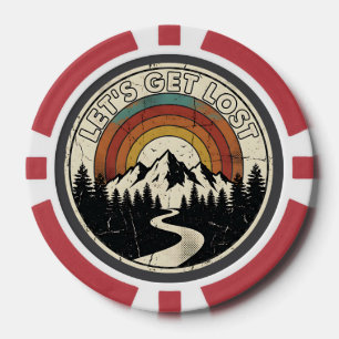 Let’s Get Lost Retro Mountain Adventure Outdoor Poker Chips
