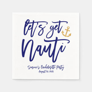 Let’s Get Nauti | Nautical Bachelorette Party Napkin