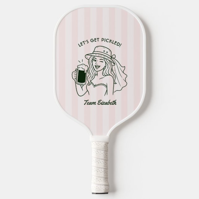Let’s Get Pickled Camp Bride Bachelorette Pickleball Paddle (Front)