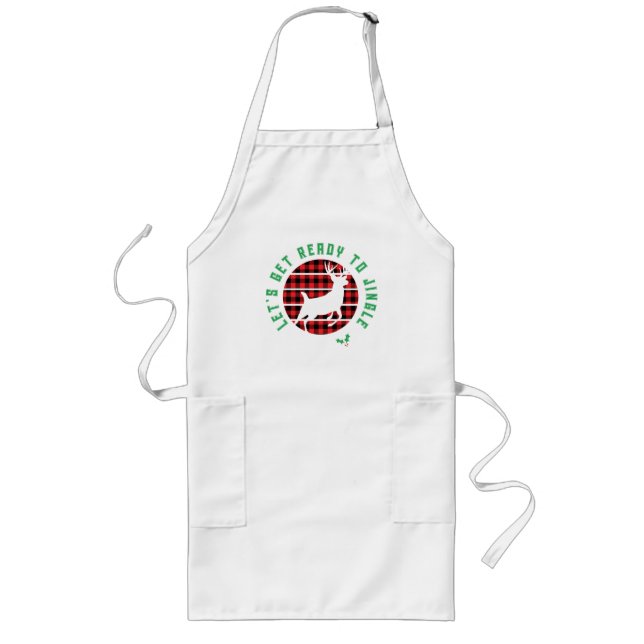 “Let’s Get Ready to Jingle” Christmas Long Apron (Front)