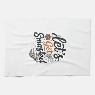 Let’s Get Smashed Halloween Pumpkin Tea Towel