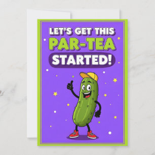 Let’s Get This Par-Tea funny pickle pun gift Thank You Card