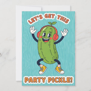 Let’s Get This Party Pickle funny veggie lover Thank You Card