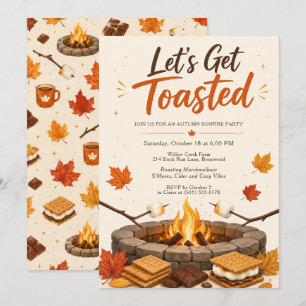 Let’s Get Toasted Bonfire Party Invitation