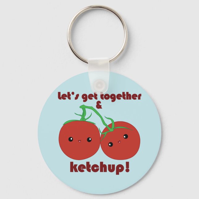Let’s Get Together and Ketchup! Kawaii Tomatoes Key Ring (Front)