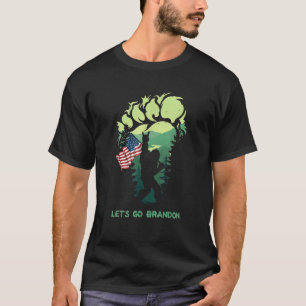 Let s Go Brandon Bigfoot American Flag T-Shirt