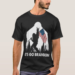 Let_s Go Brandon Camping Bigfoot Rock And Roll US  T-Shirt