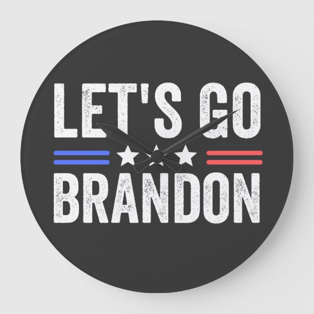 LET’S GO BRANDON Cardinal Large Clock (Front)